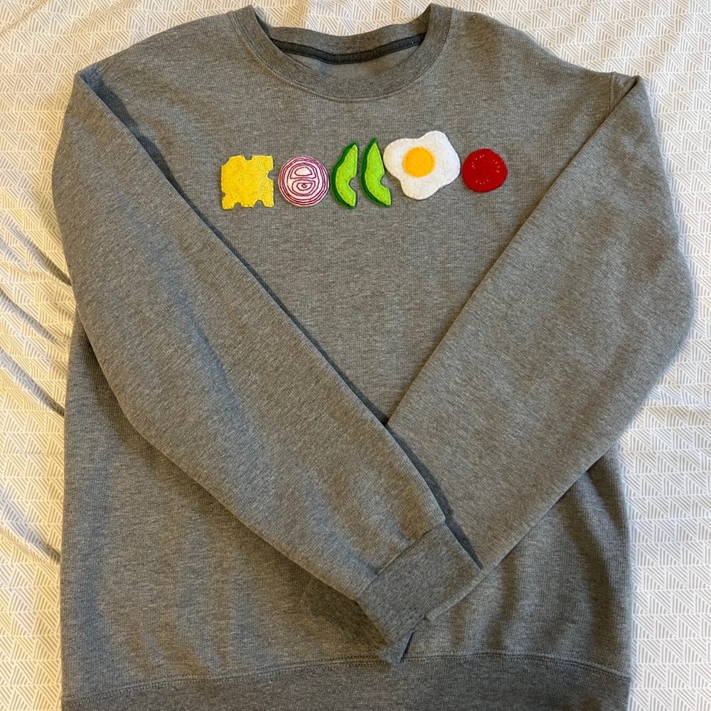 Embroidered sandwich sweatshirt
